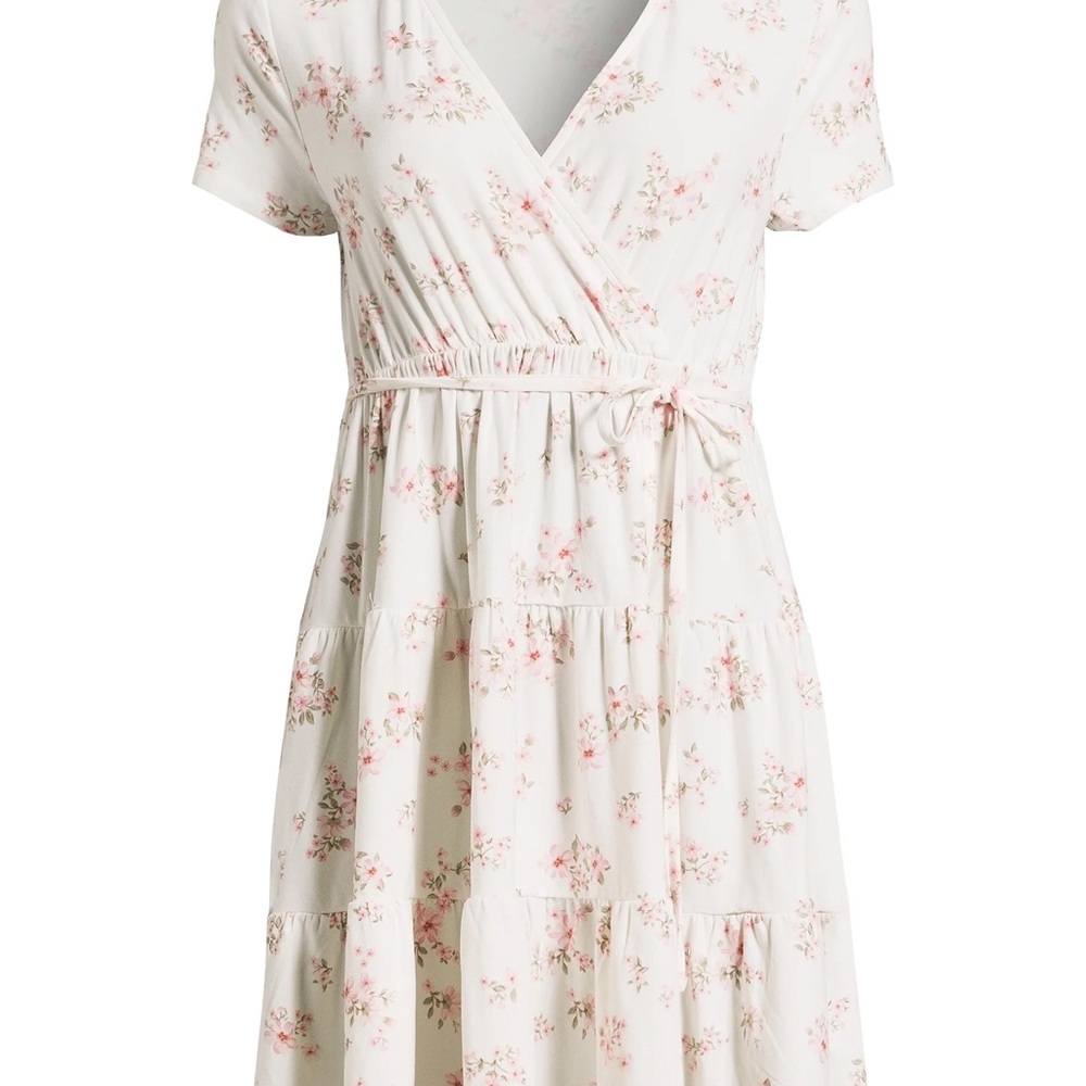 No Boundaries Cream and Pink Floral Midi Dress